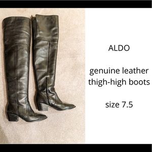 ALDO Leather Over-the-Knee Cowboy Fashion Boots